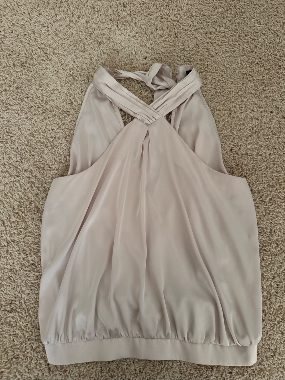 Express Beige Twist-Back Tank Top